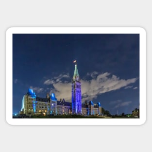 Canada's Parliament buildings at night - Ottawa, Canada Sticker